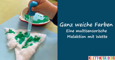 Ganz weiche Farben – Eine multisensorische Malaktion mit Watte