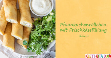 Pfannkuchenröllchen mit Frischkäsefüllung – Rezept