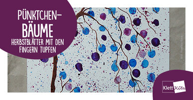  Pünktchen-Bäume – Herbstblätter mit den Fingern tupfen