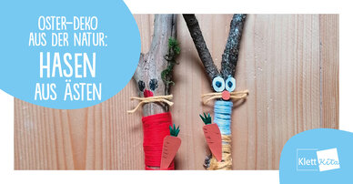Oster-Deko aus der Natur: Hasen aus Ästen