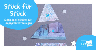 Stück für Stück — Einen Tannenbaum aus Tonpapierresten legen | Klett Kita Portal
