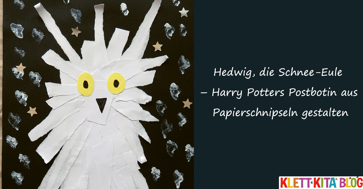 Hedwig, die Schnee-Eule – Harry Potters Postbotin aus Papierschnipseln gestalten