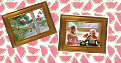Basteln: Wassermelonen-Wimpel