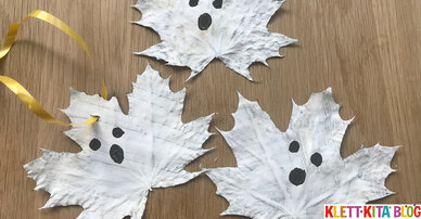 Ahorngeister aus Ahornblättern – Bastelidee