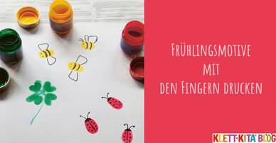 Fingerstempel – Frühlingsmotive mit den Fingern drucken